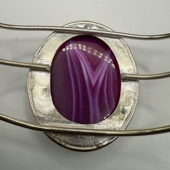 Pink Botswana Agate Sterling Silver Cuff - Picture 4 of 4